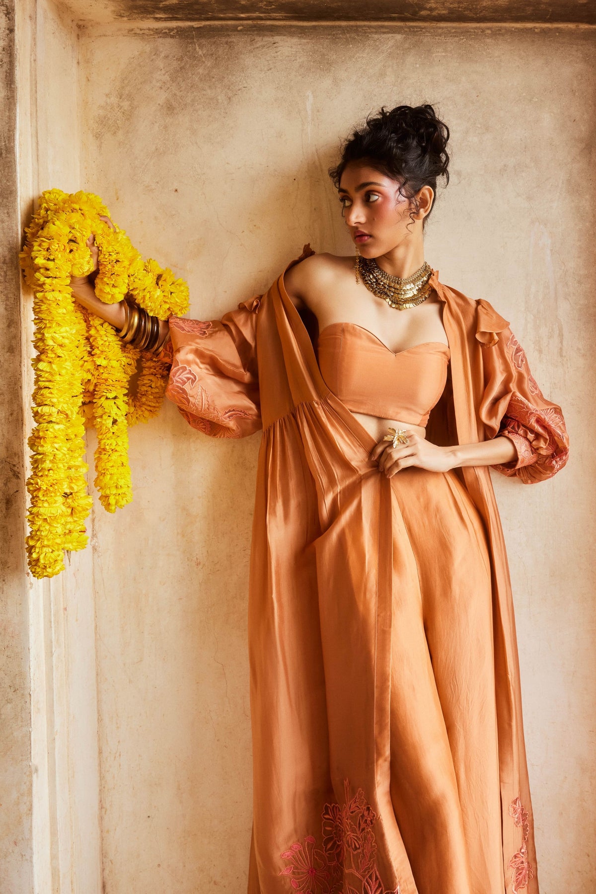 The Peachy Orange Jacket Set