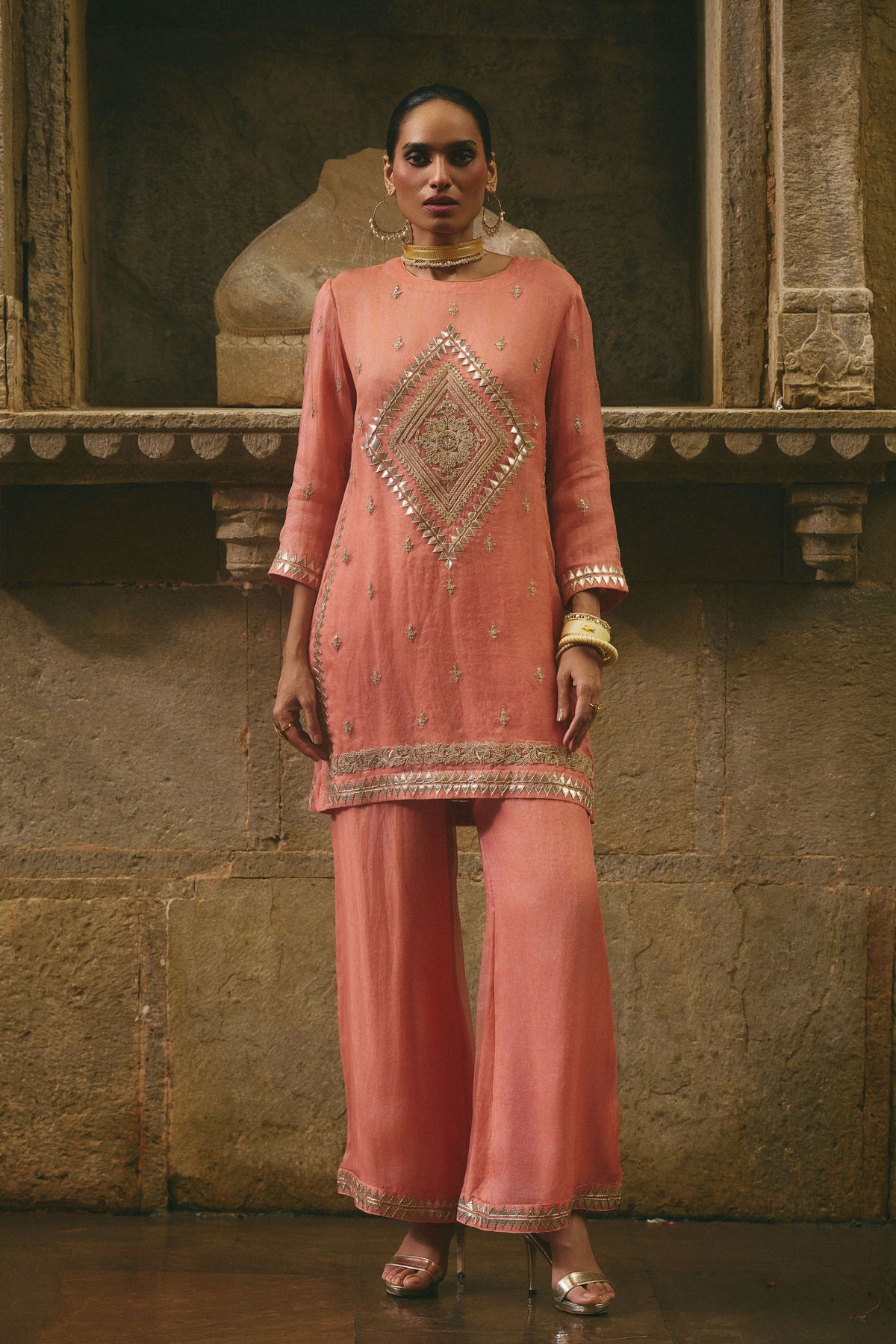 Organza Short Kurta Set