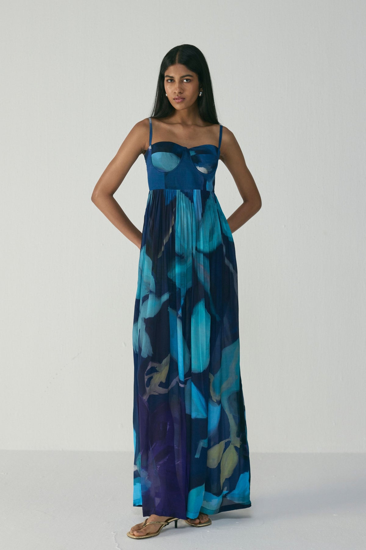 Blue Lagoon Crepe Bralet Dress