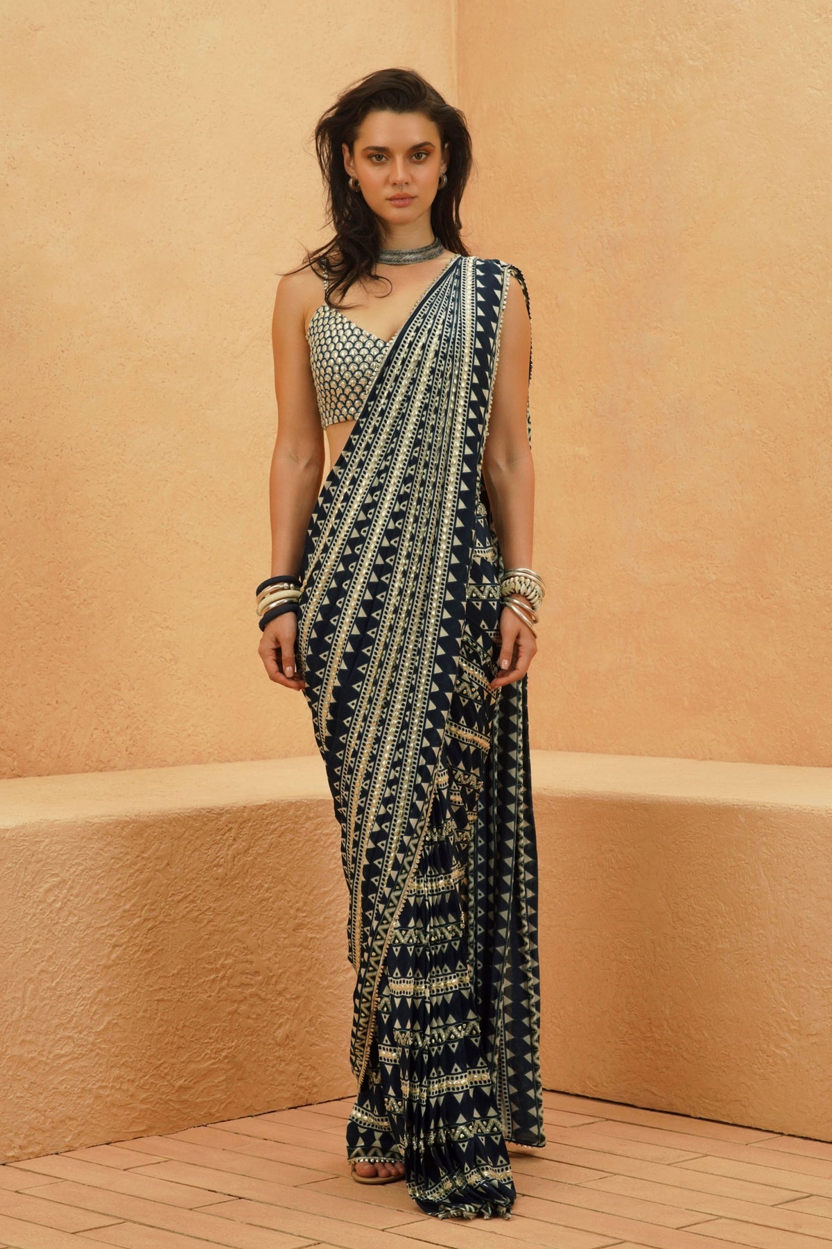 Fariha Embellished Saree Set