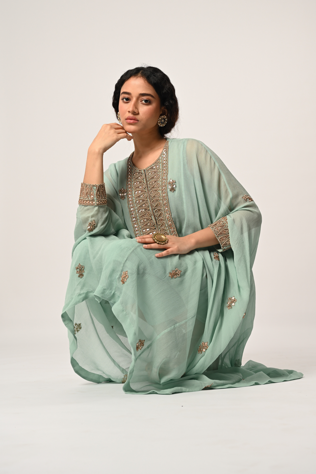 Powder Blue Kaftan Set