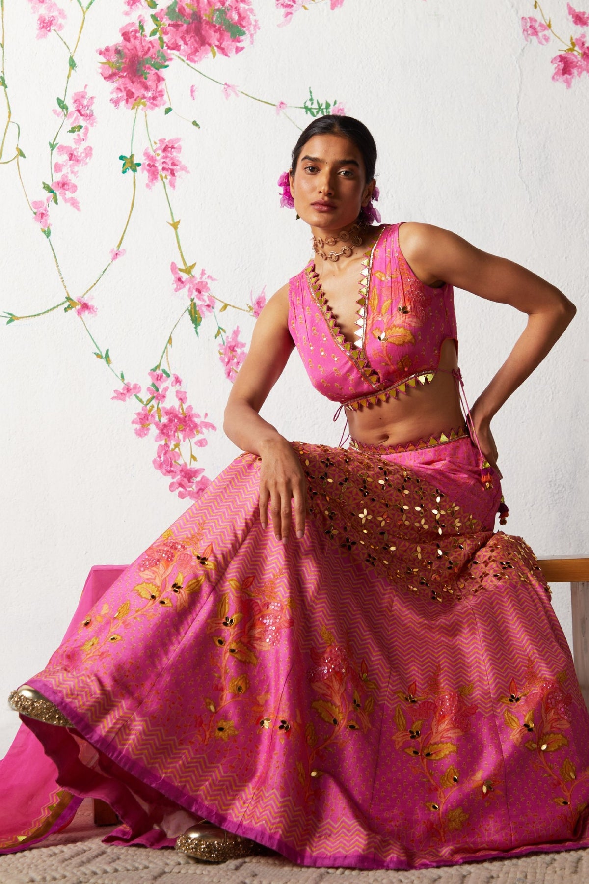 Lehenga Set In Pink