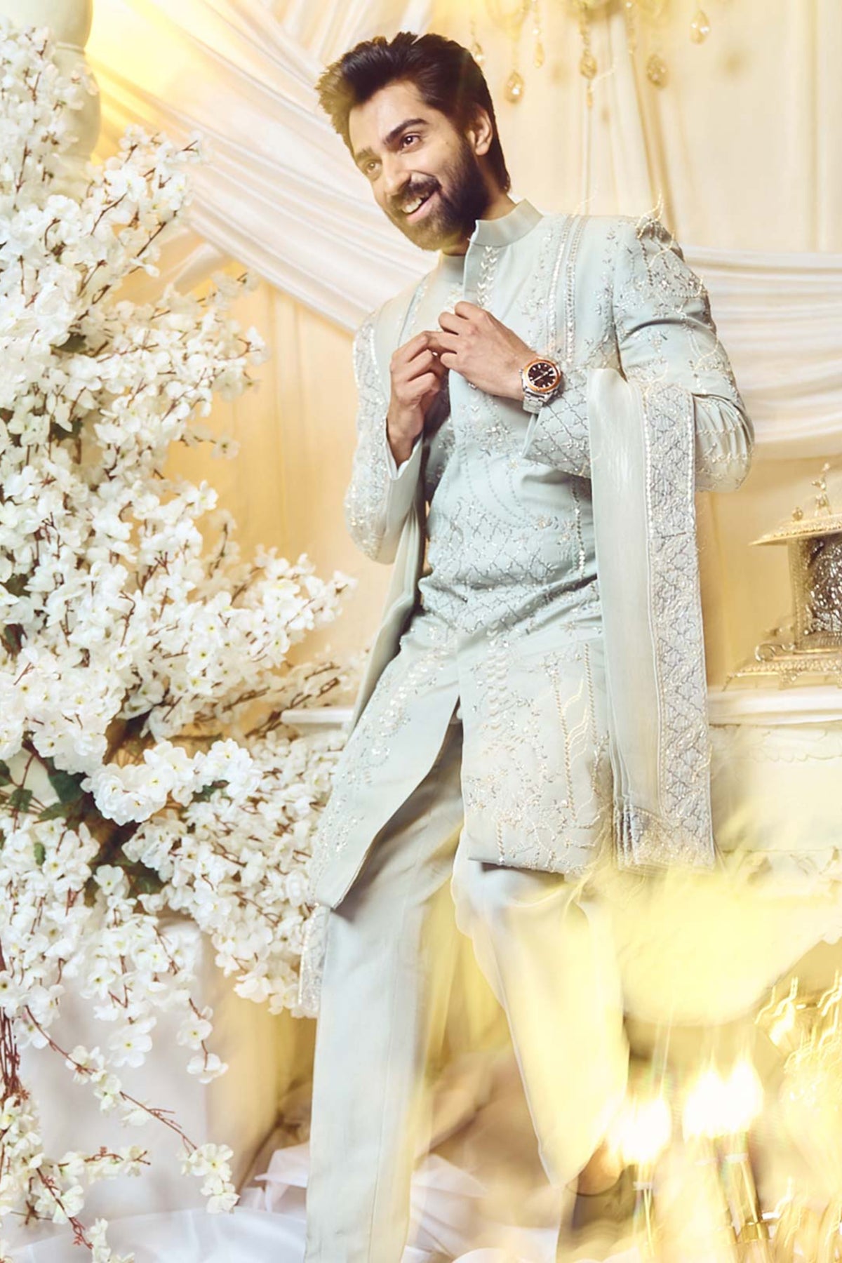 Silver Charm Deco Sherwani Set