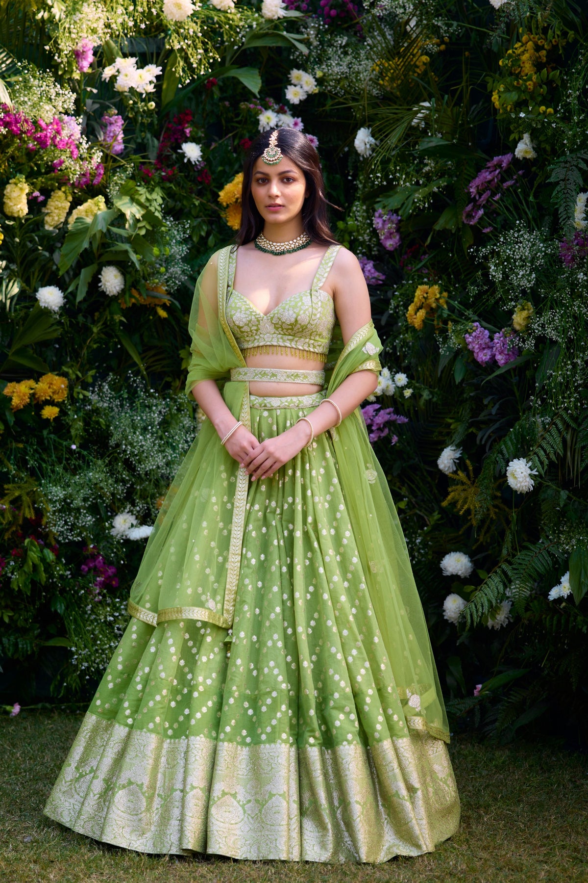 Irish Green Lehenga Set