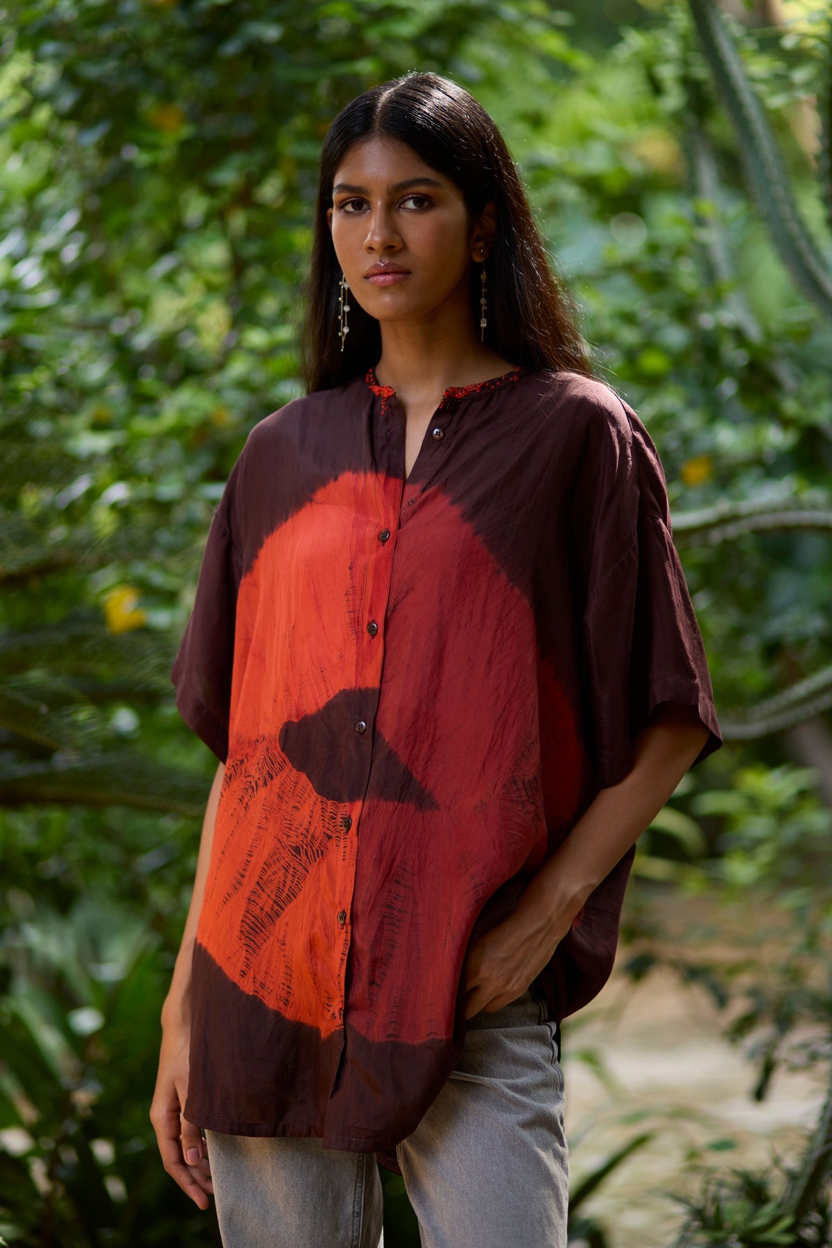 Brown Panelled Shirt