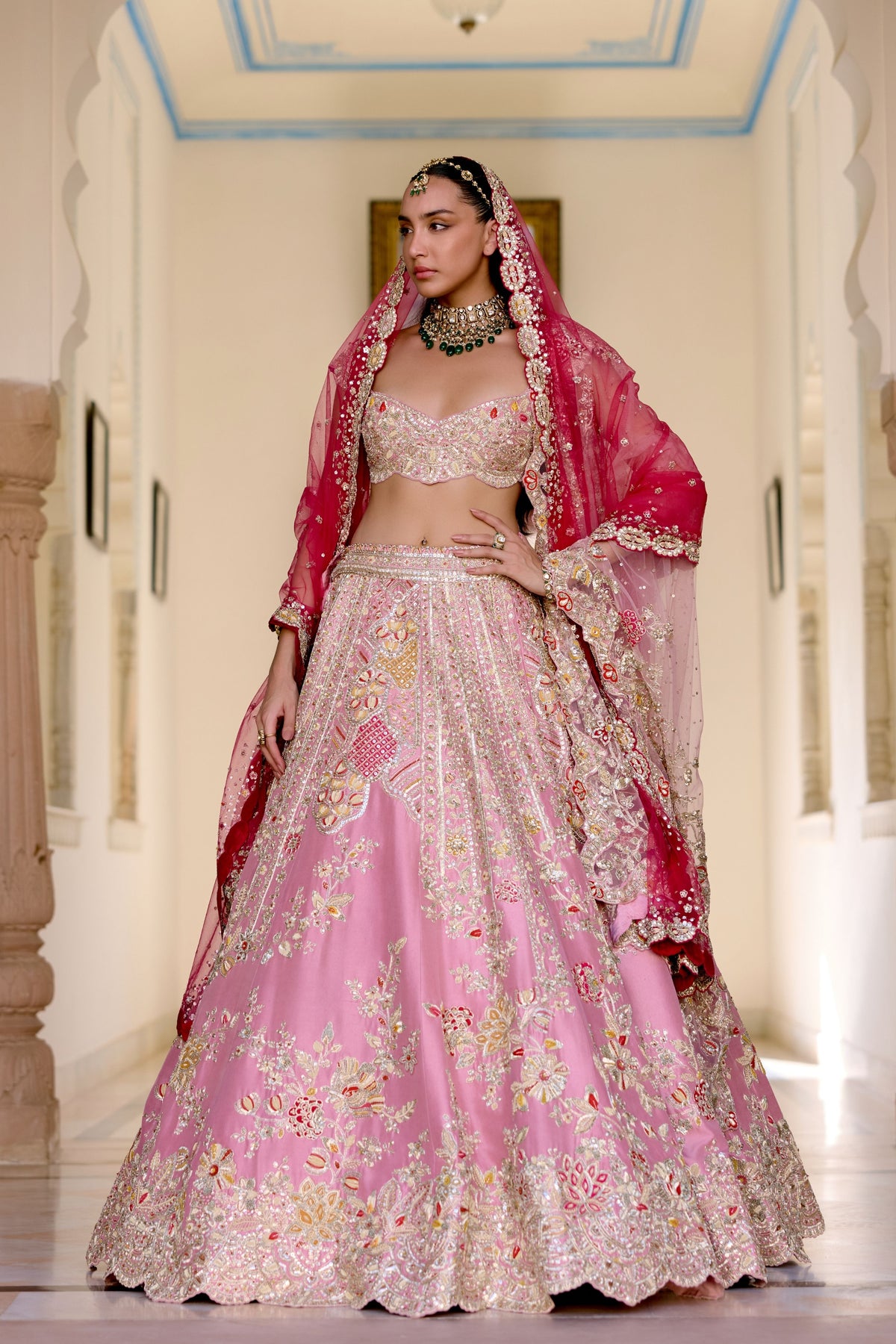Bridal Lehenga Set in Pink