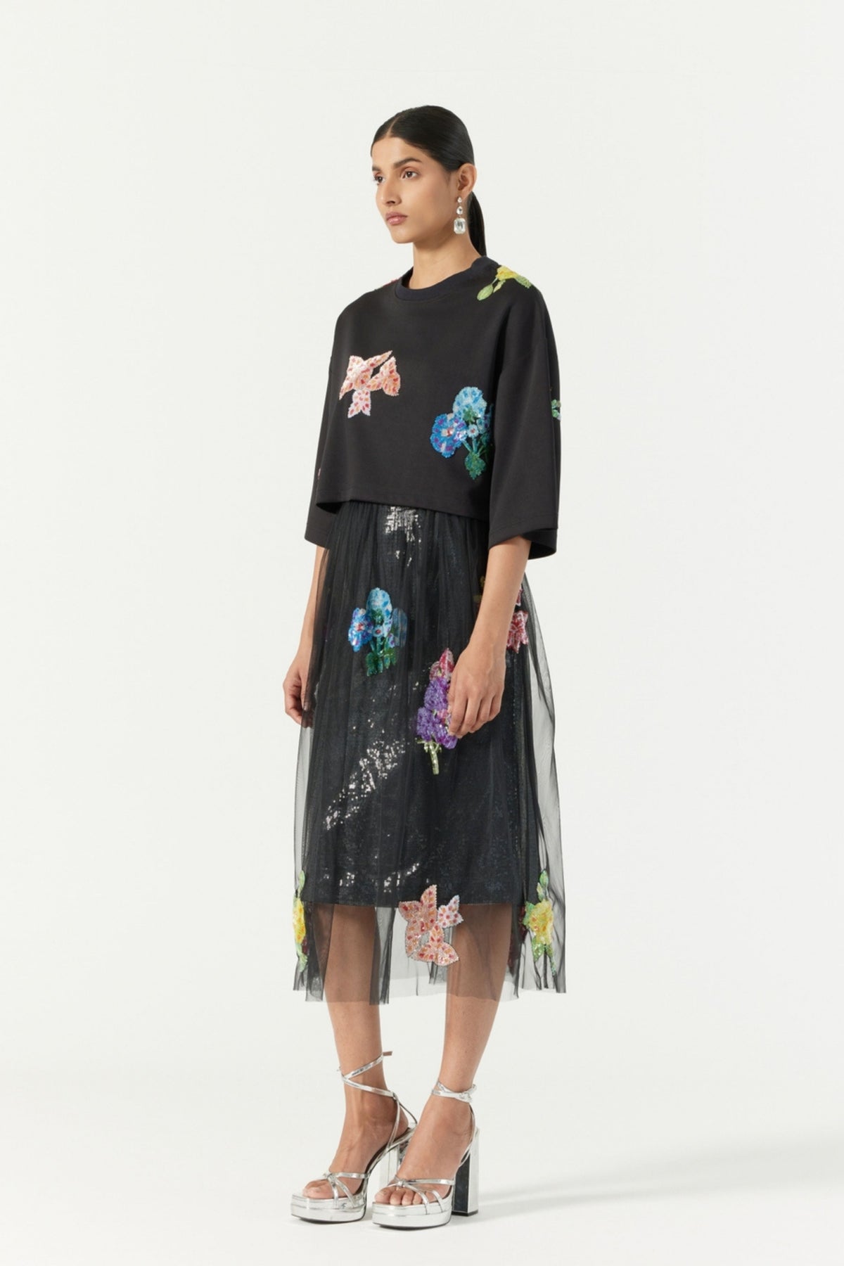 Black Botanical T-Shirt