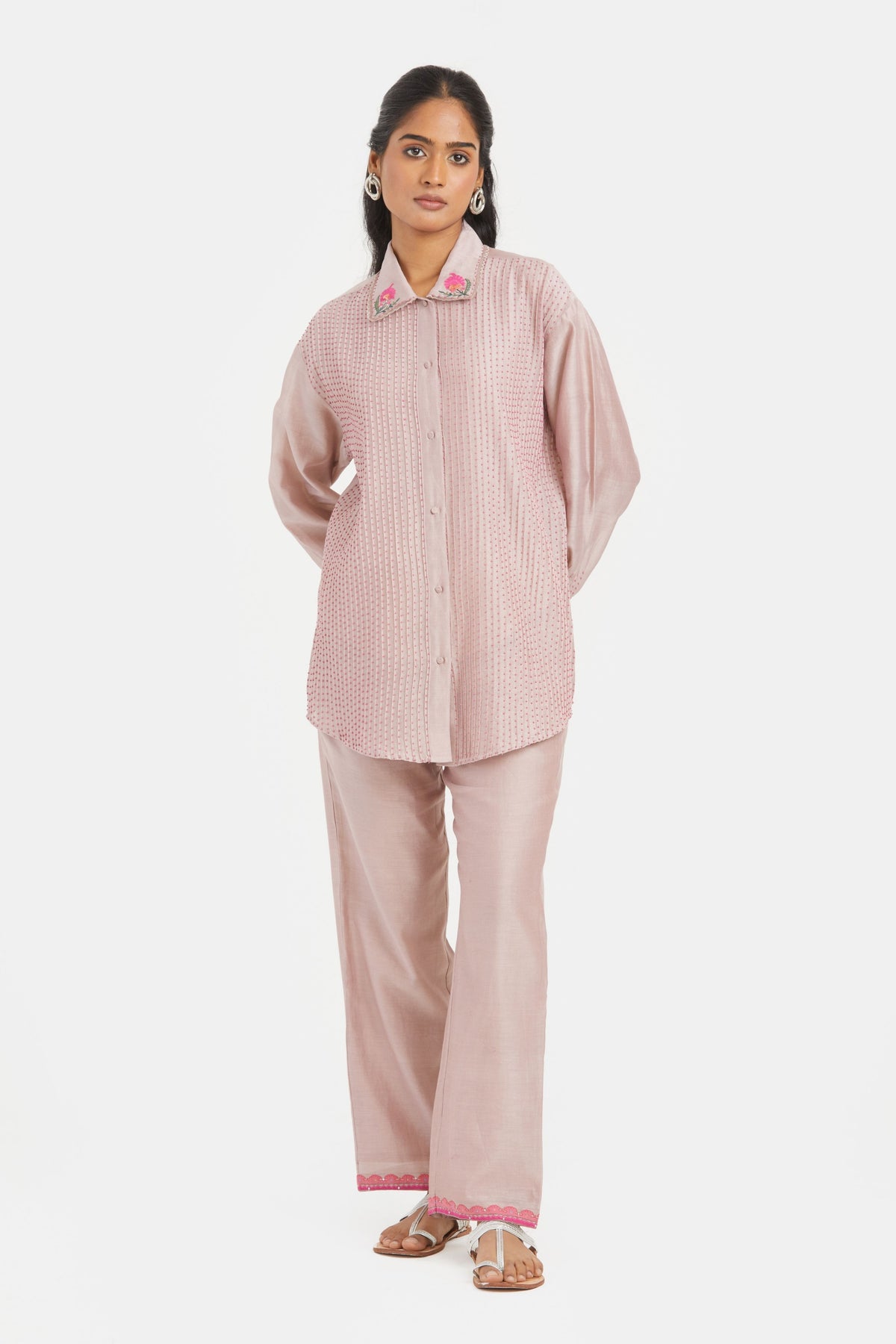 Lilac Silk Chanderi Co-ord Set