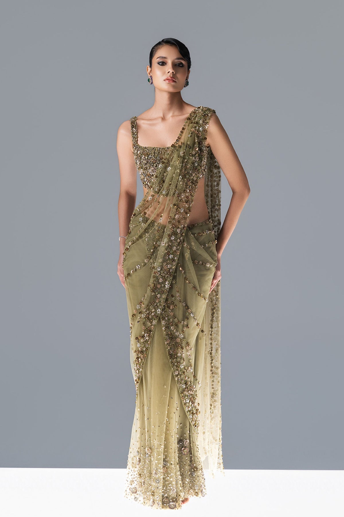 Wisteria Draped Saree Set