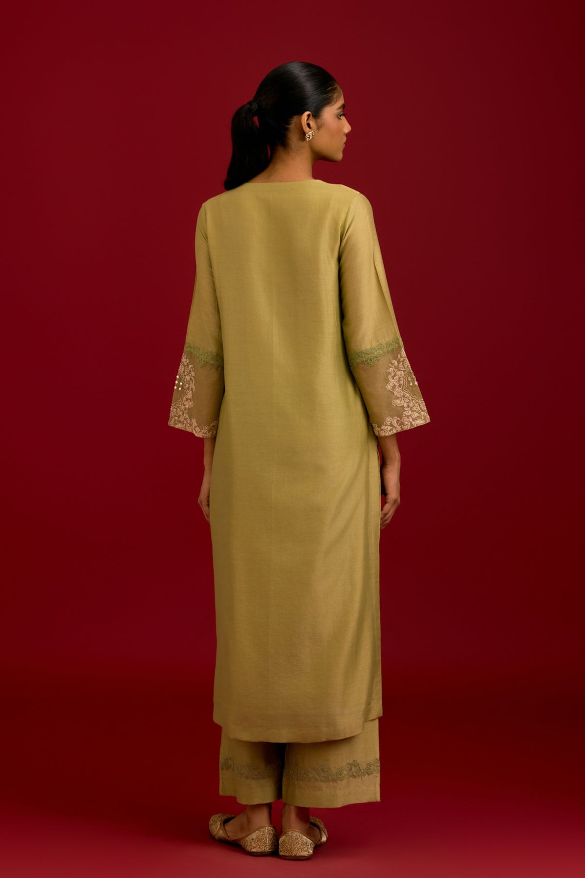 Pistachio Embroidered Kurta Set