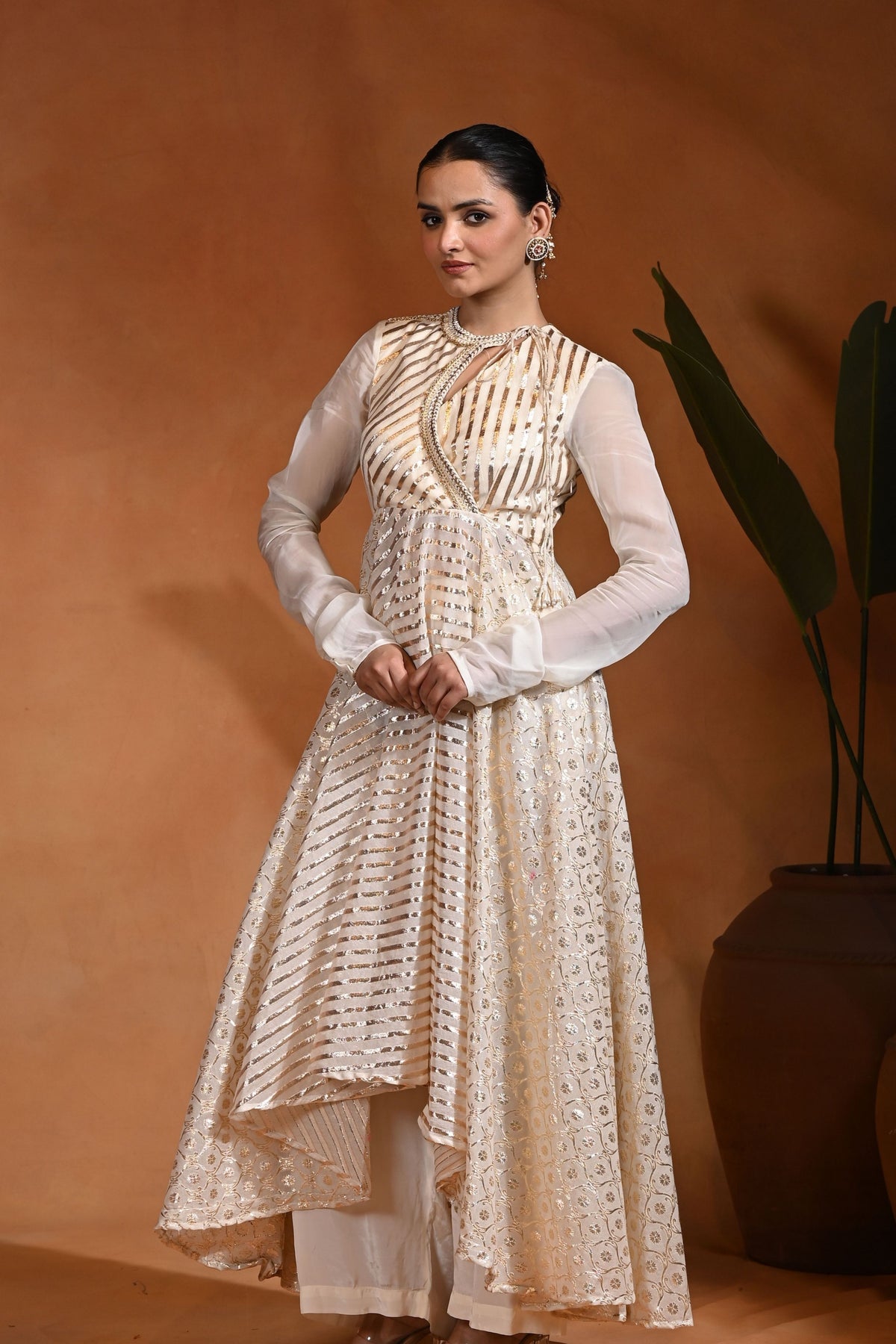 Mastani Ivory Gold Anarkali Set