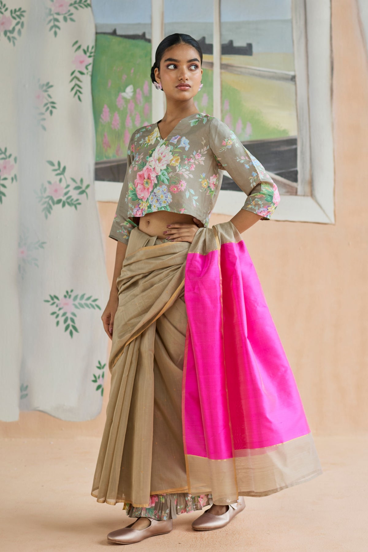 Dunes and Drift Chanderi Sari