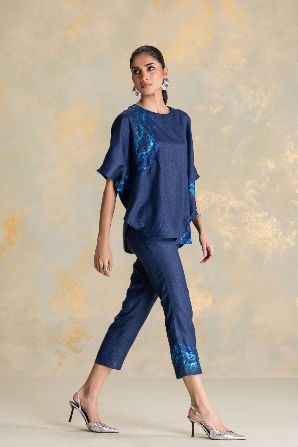 Peacock Veil Navy Co-ord Set