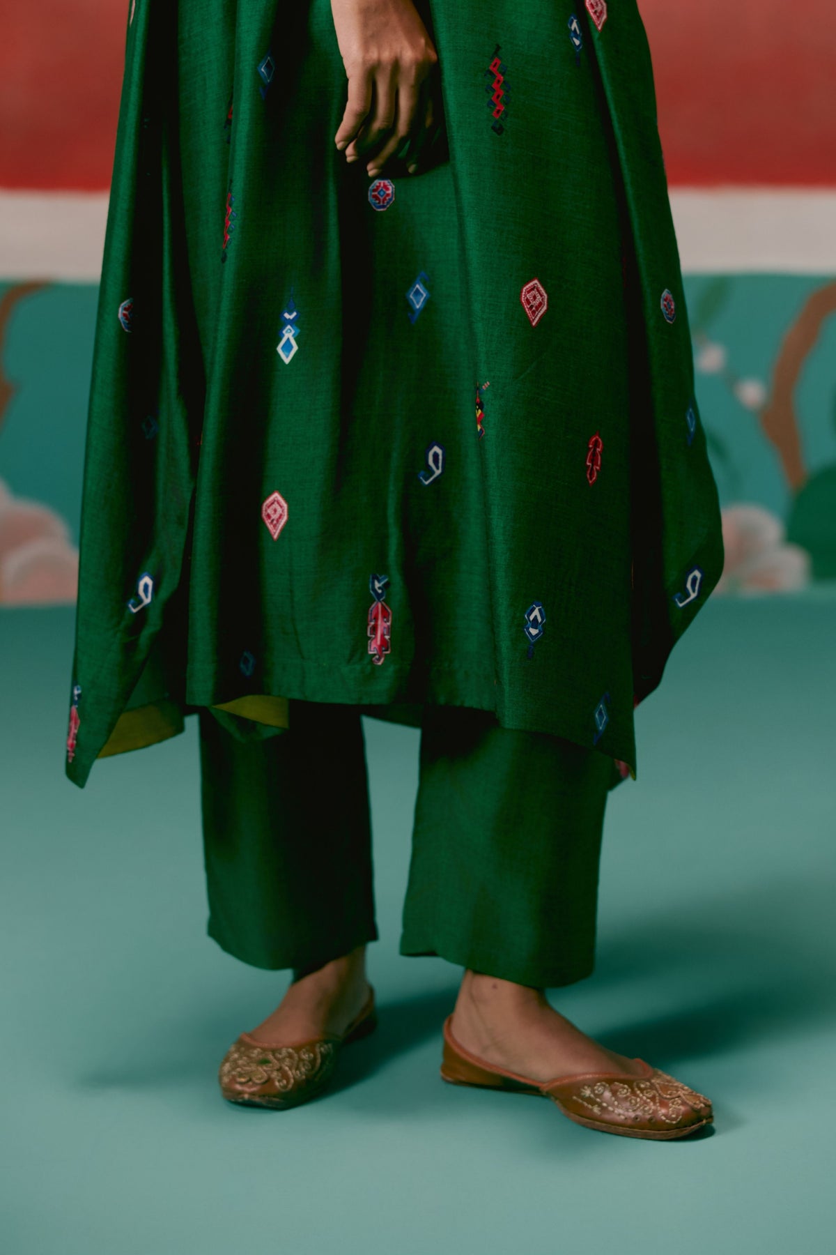 Emerald Aztec Kaftan Set