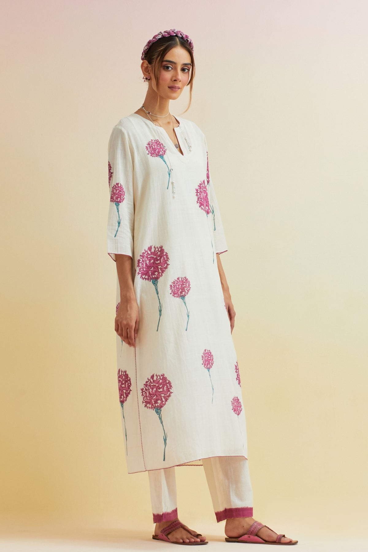 Off White Straight Kurta Set