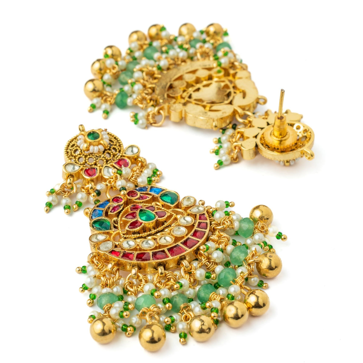 Gold-plated Green Stone Necklace Set