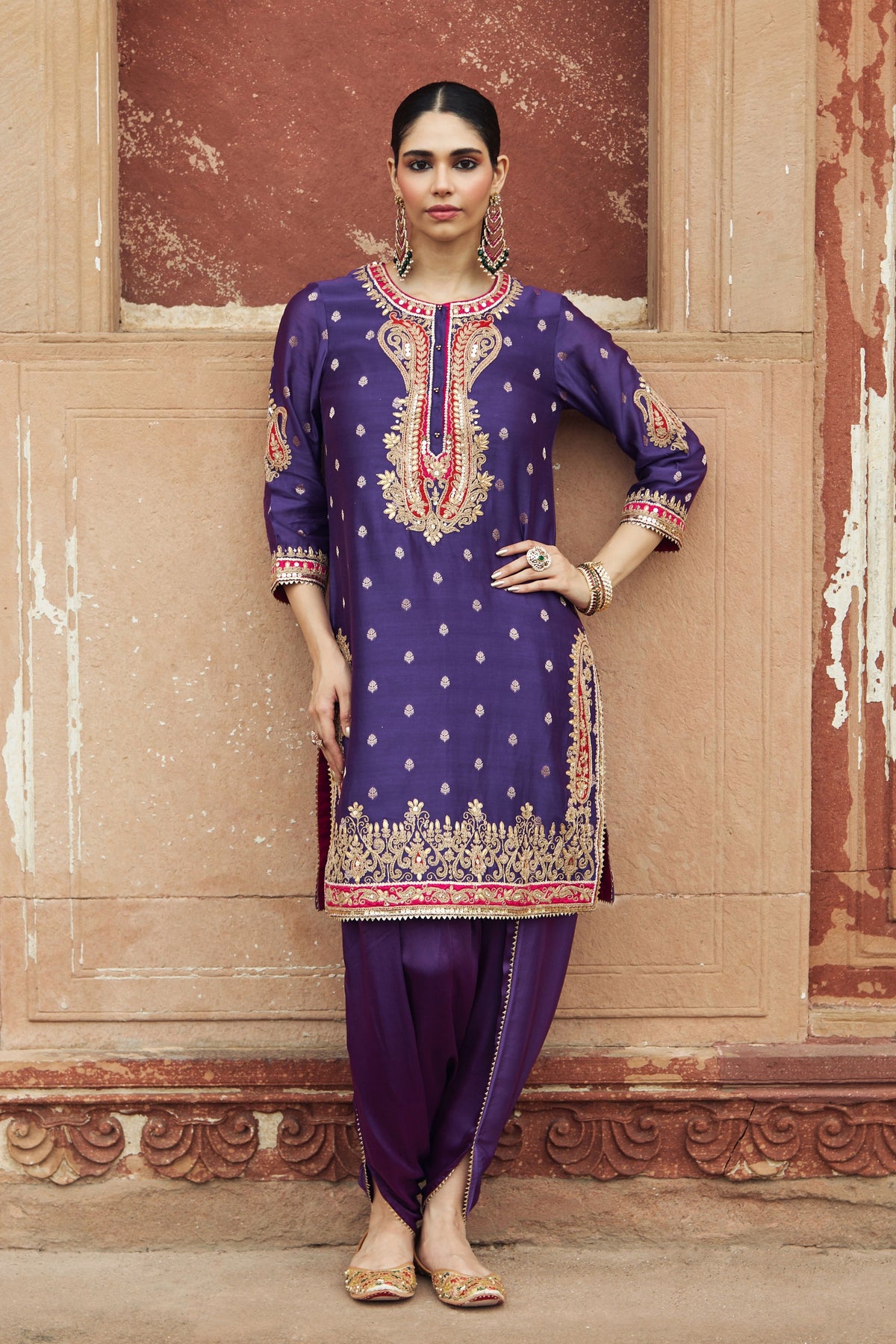 Fahmida Purple Kurta Set