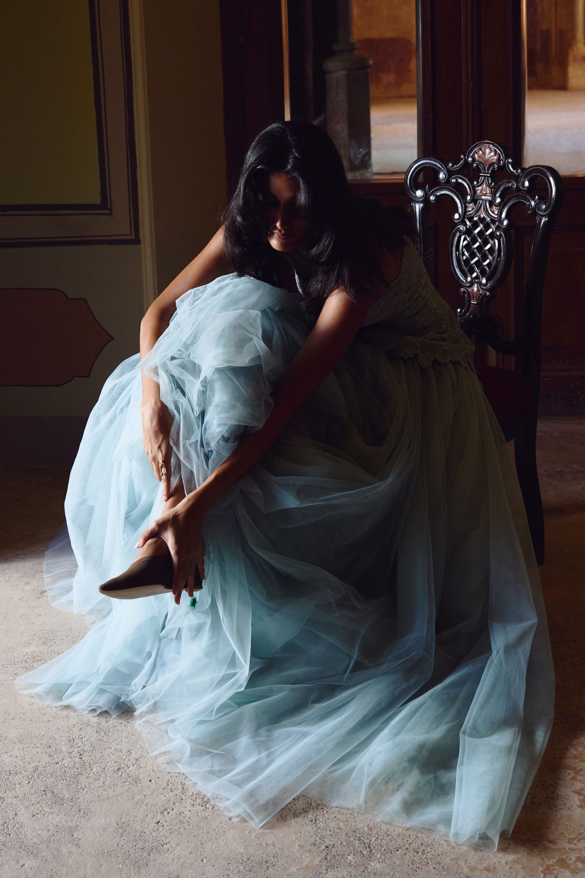 Powder Blue Skirt Set
