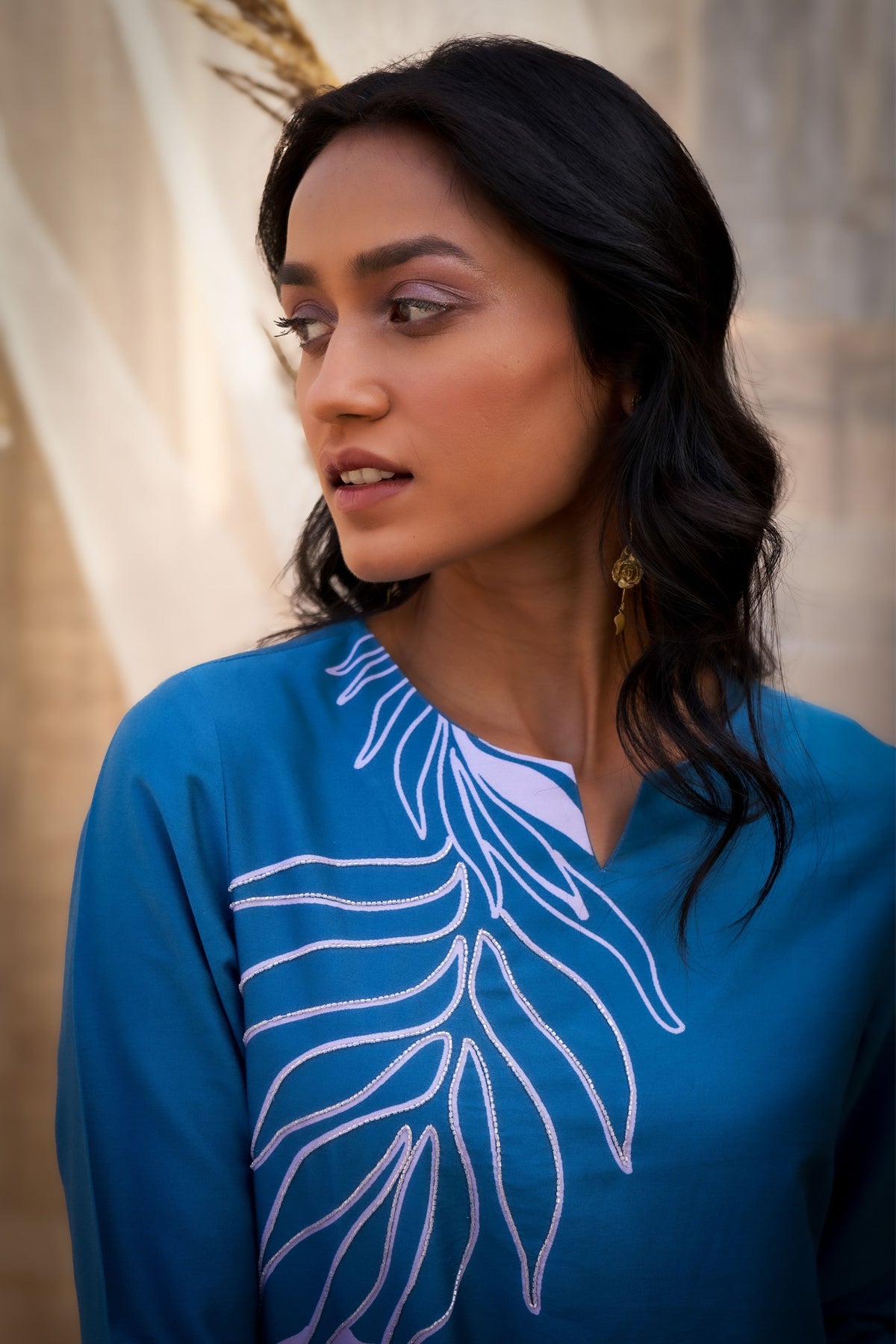 Reveria Printed Notch Tunic Set