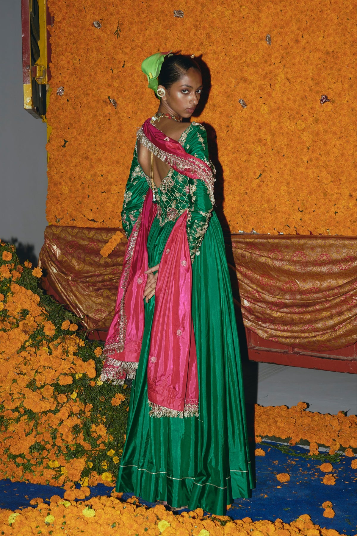 Green  Anarkali Set
