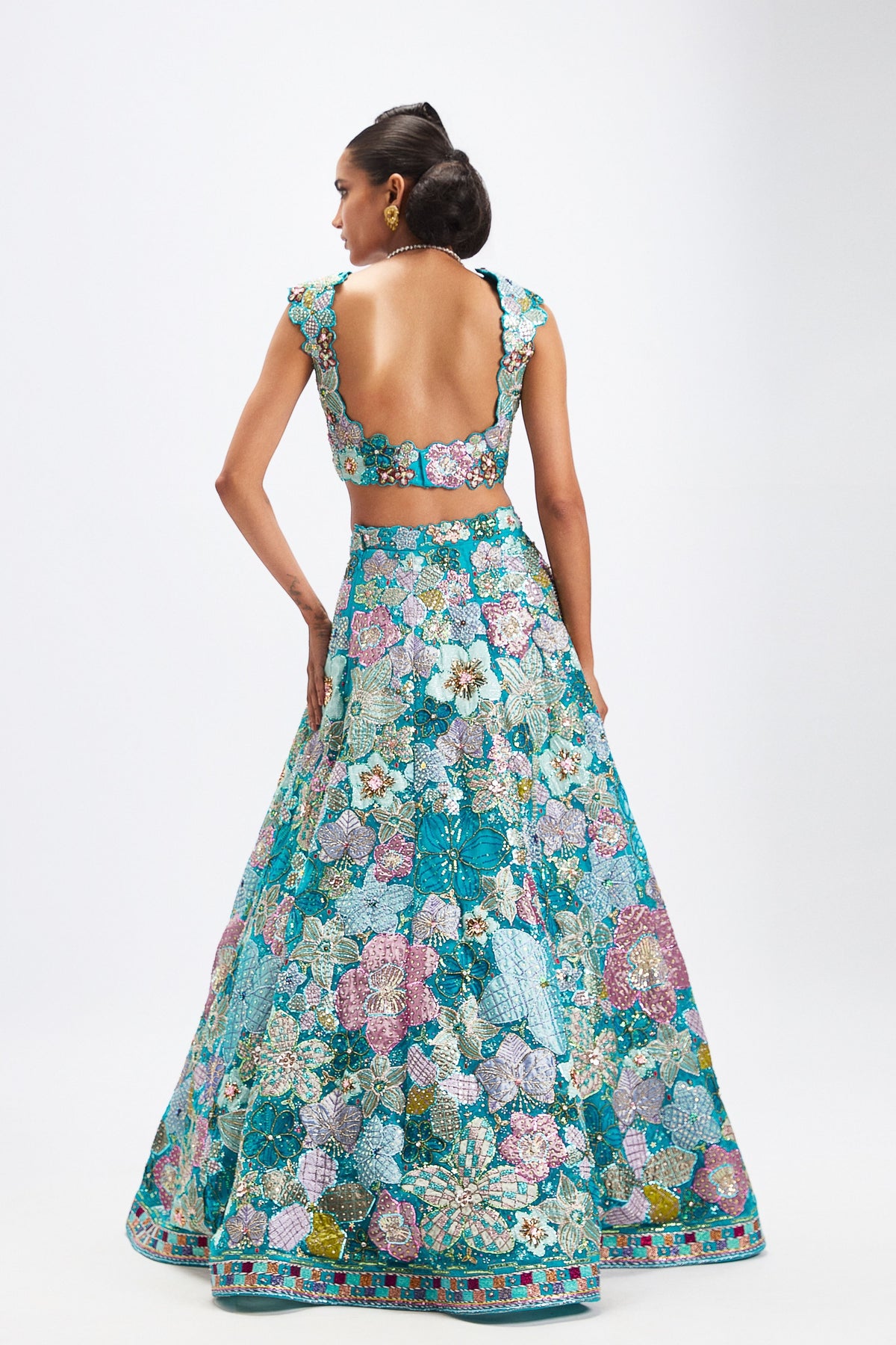 Cyanora Cyan Lehenga Set