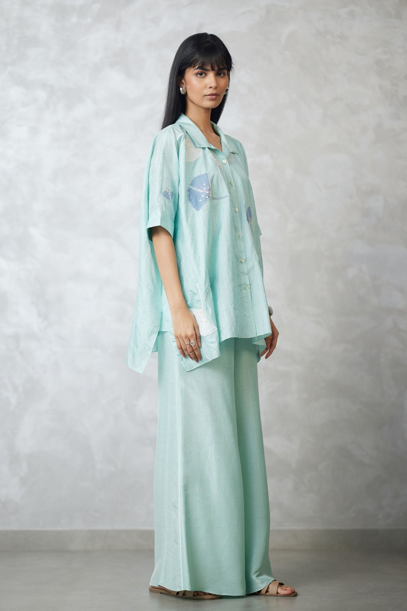Seafoam Silk Co - ord Set - Nachiket Barve - Elahe