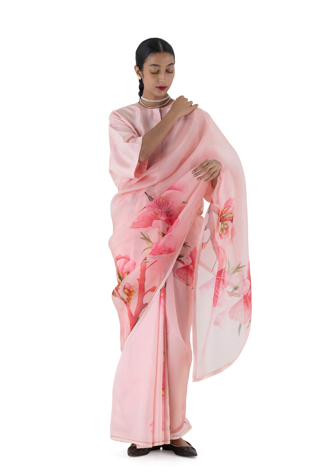 Anyaar Pale Pink Saree