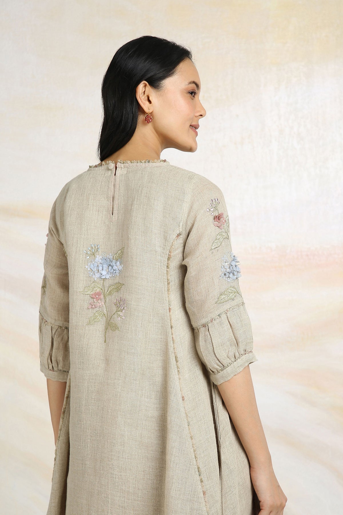 Hydrangea Natural Tunic Set