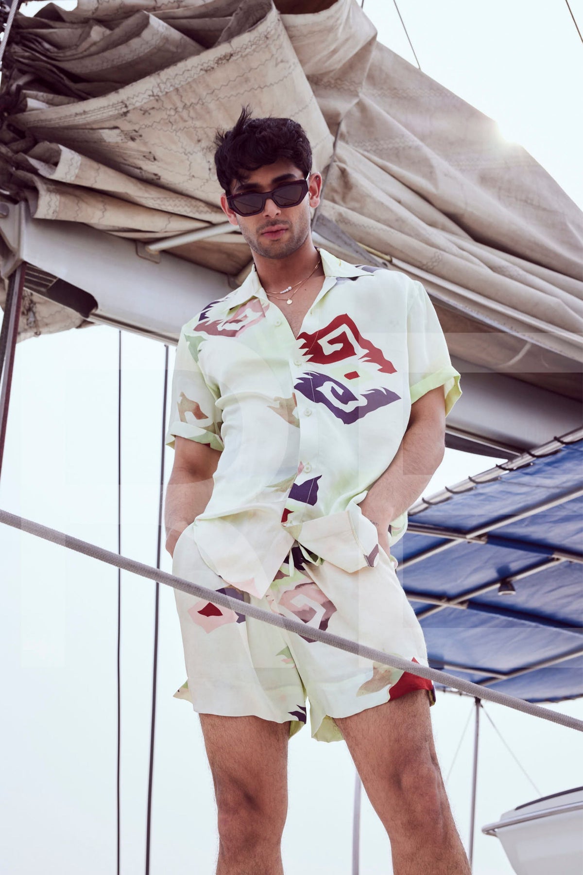 Patola Printed Shirt With Short Sleeves and Shorts