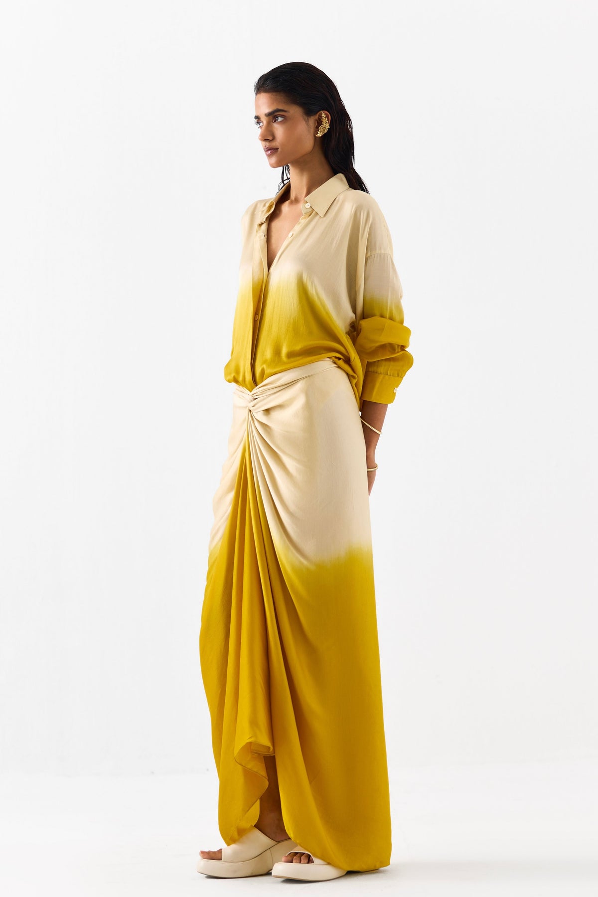 Dawn Draped Shirt Dress