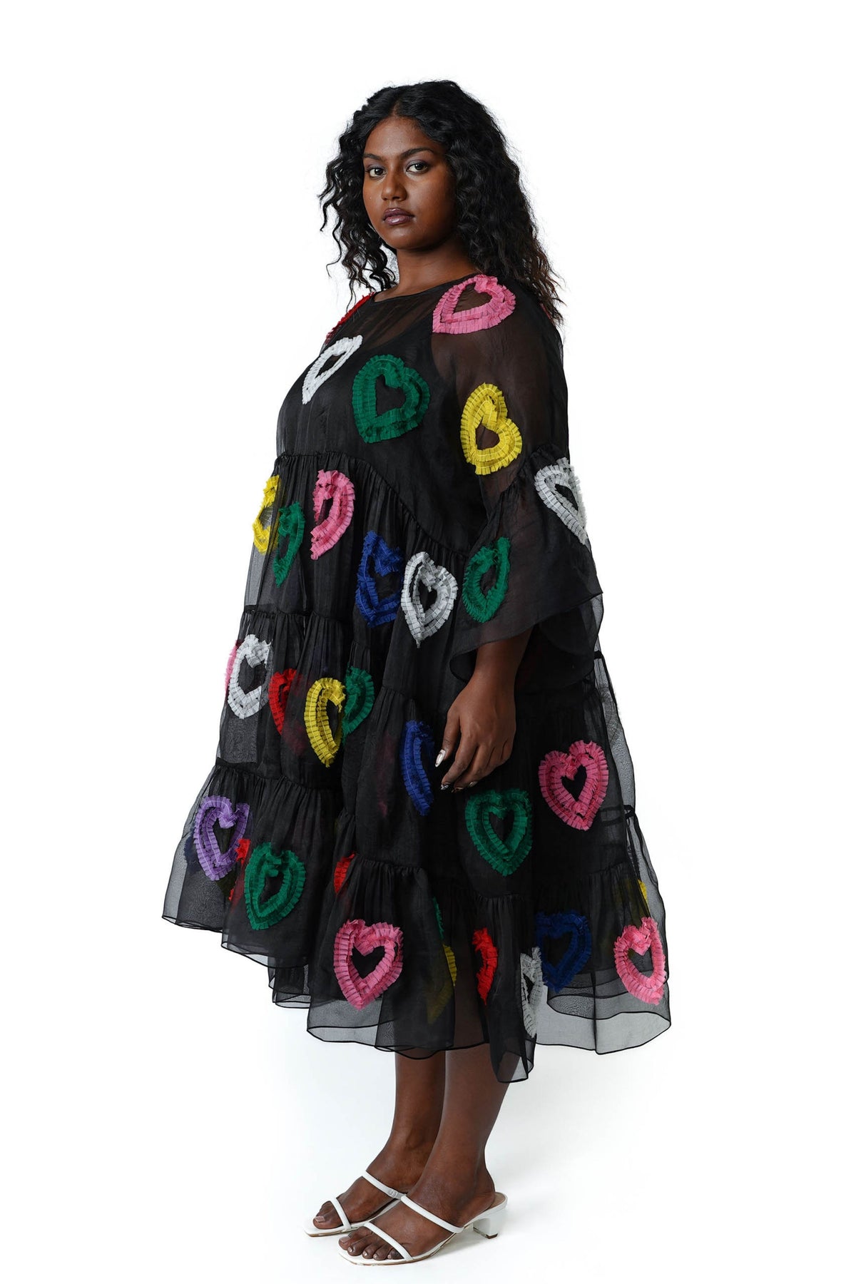 All Hearts Organza Tier Black Dress