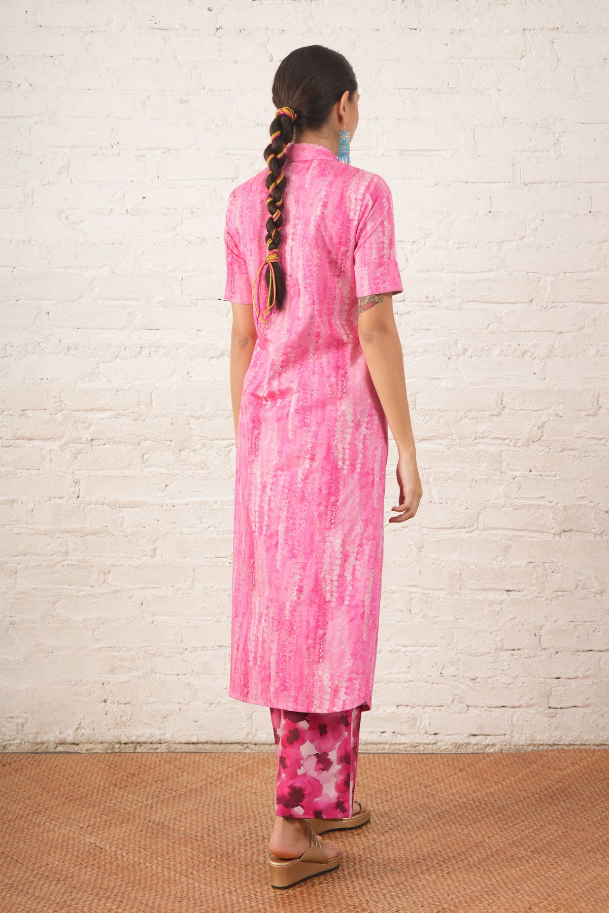 Pink Printed Tunic Set