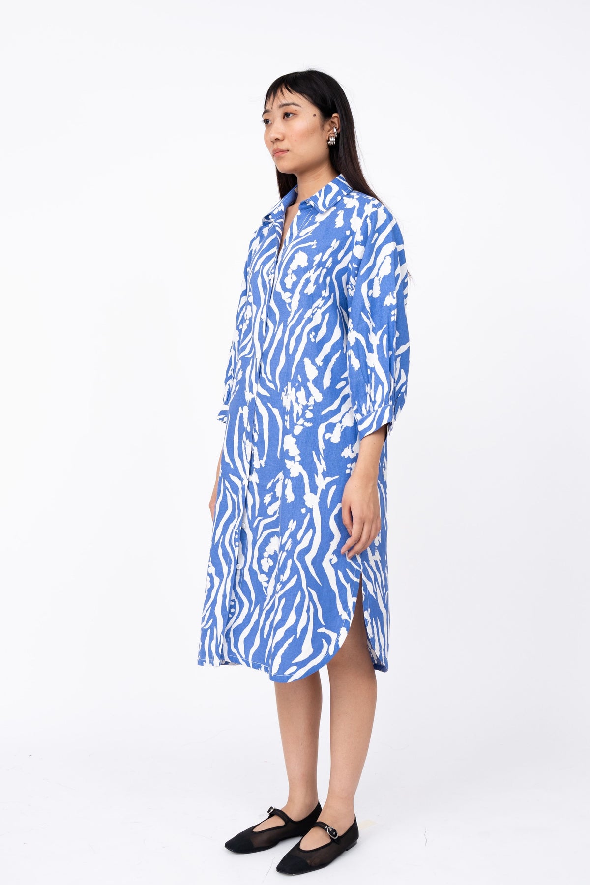 Blue Wave Fence Shirt Dress