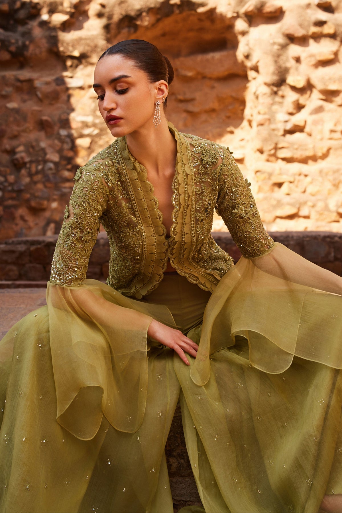 Sage Green Gharara Set