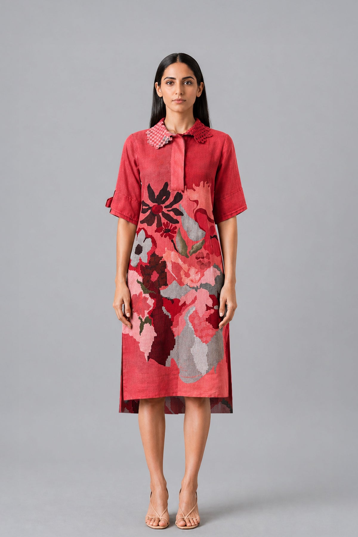 Ikat High-Low Dress