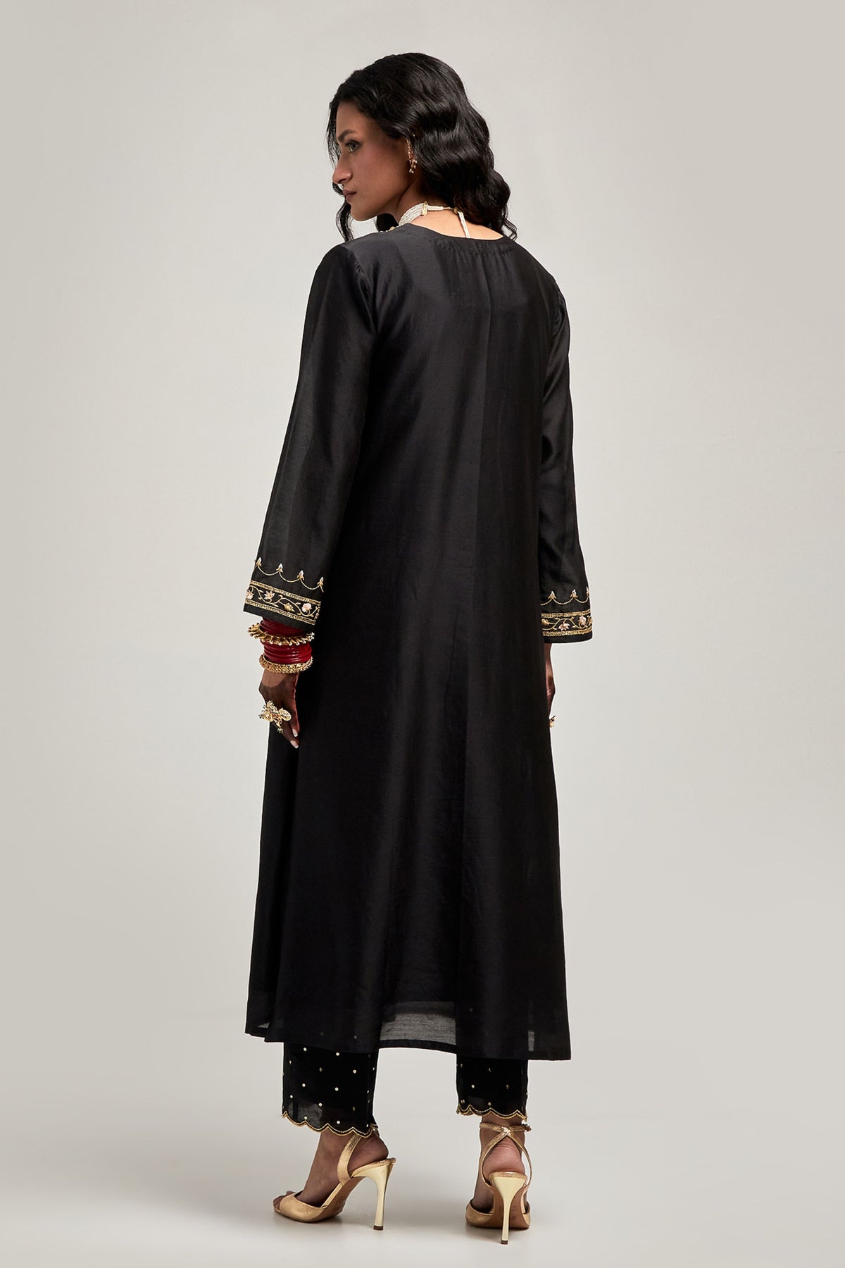 Black Embroidered Kurta Set
