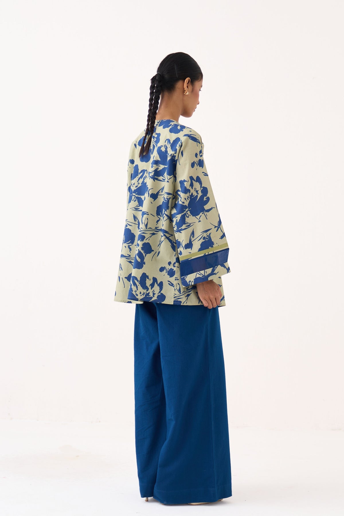 Wide Sleeve Gather Neck Co-Ord Set