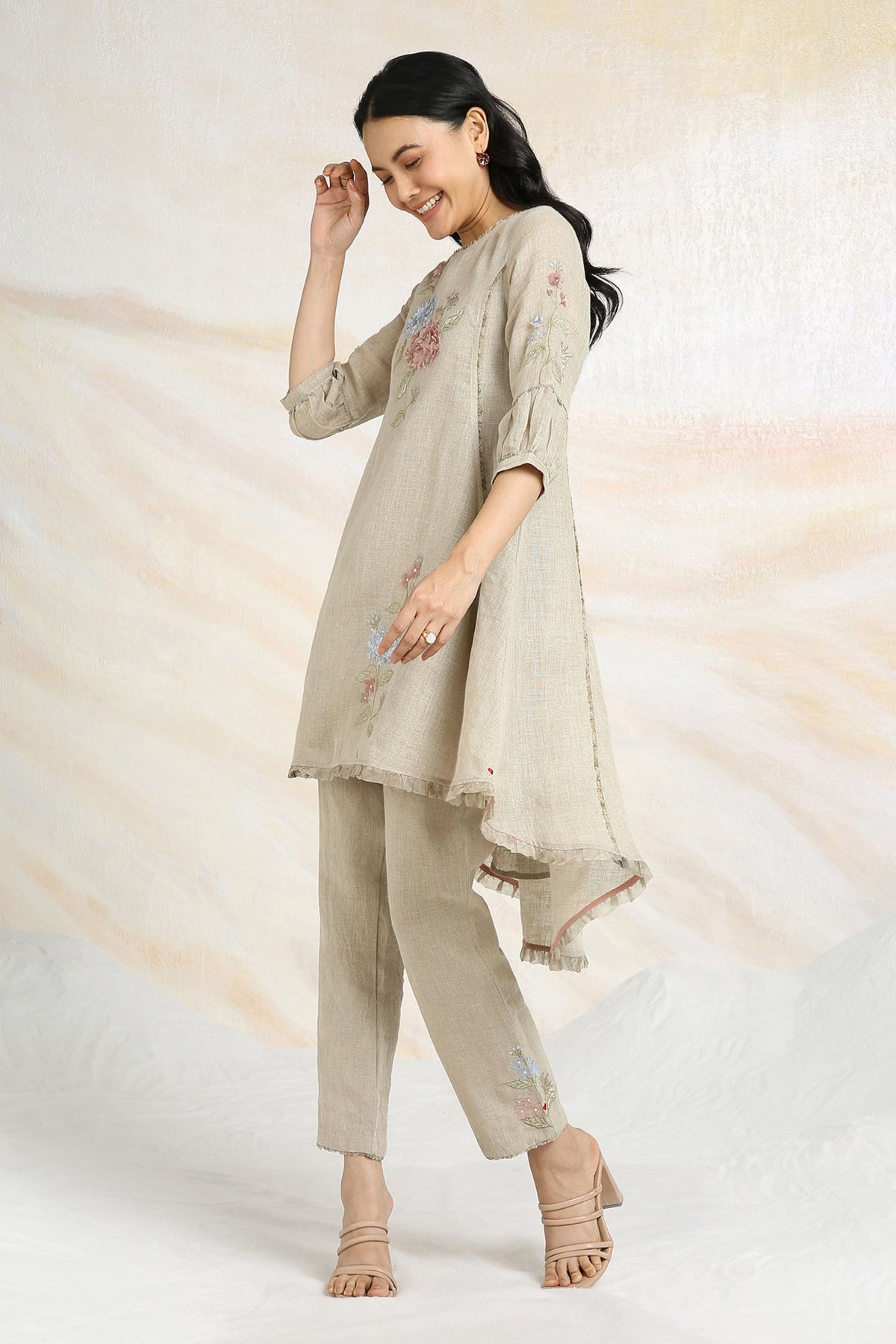 Hydrangea Natural Tunic Set