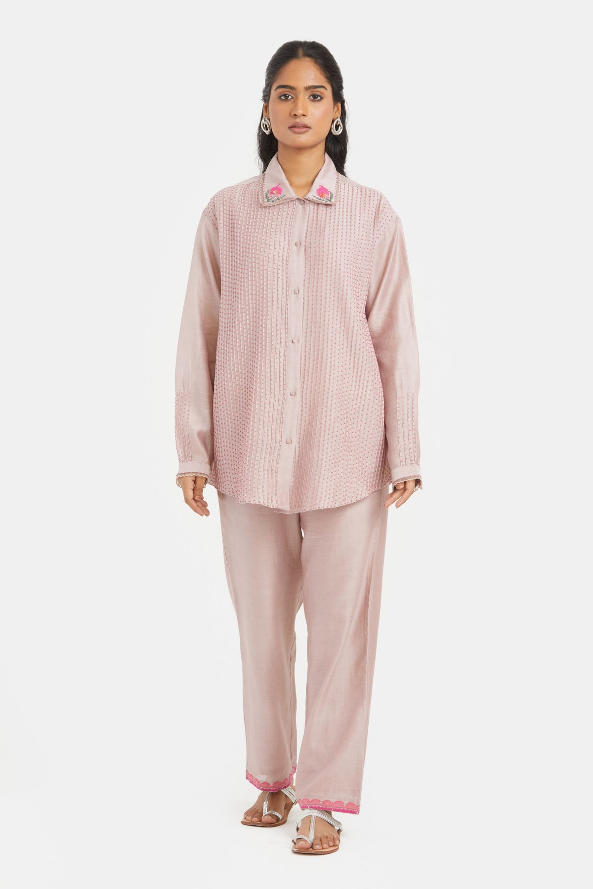 Lilac Silk Chanderi Co-ord Set