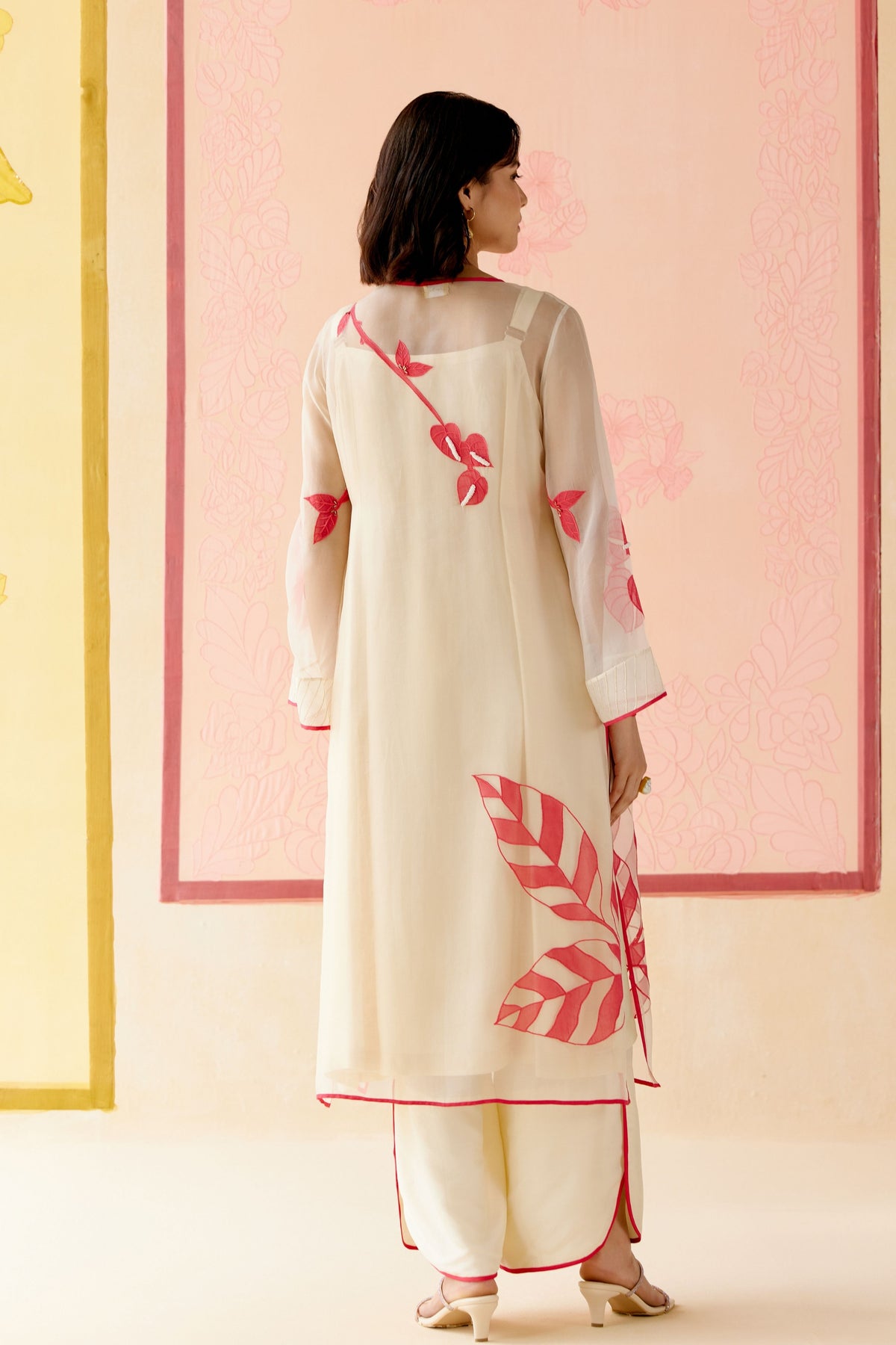 Ivory Silk Organza Kurta Set