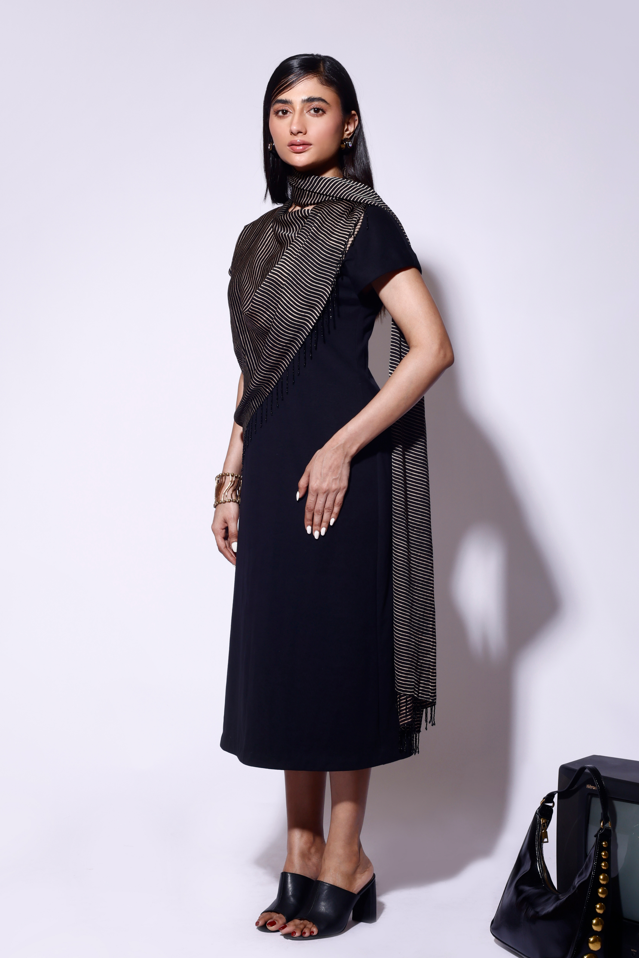 Black Knit Scarf Dress XL Black Knit Scarf Dress XL