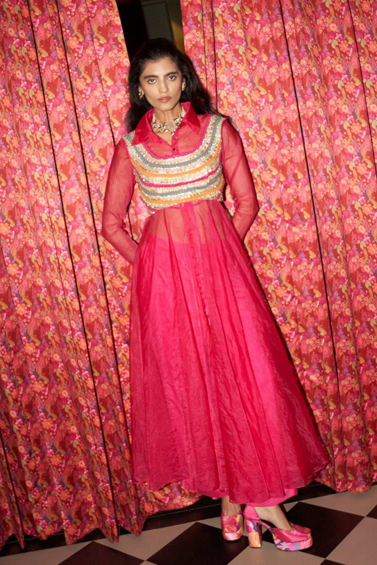Fuschia Affair Jacket Set