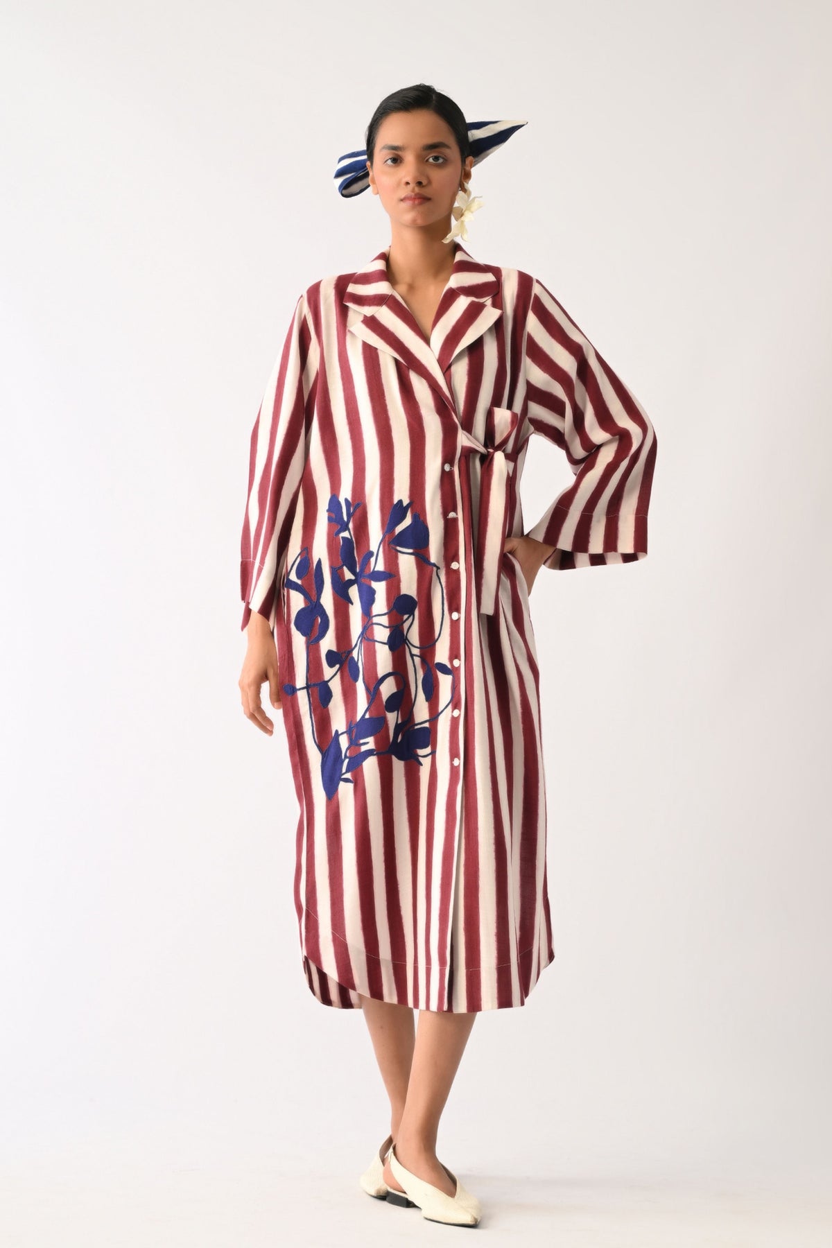 Revolt Bric Wrap Applique Dress