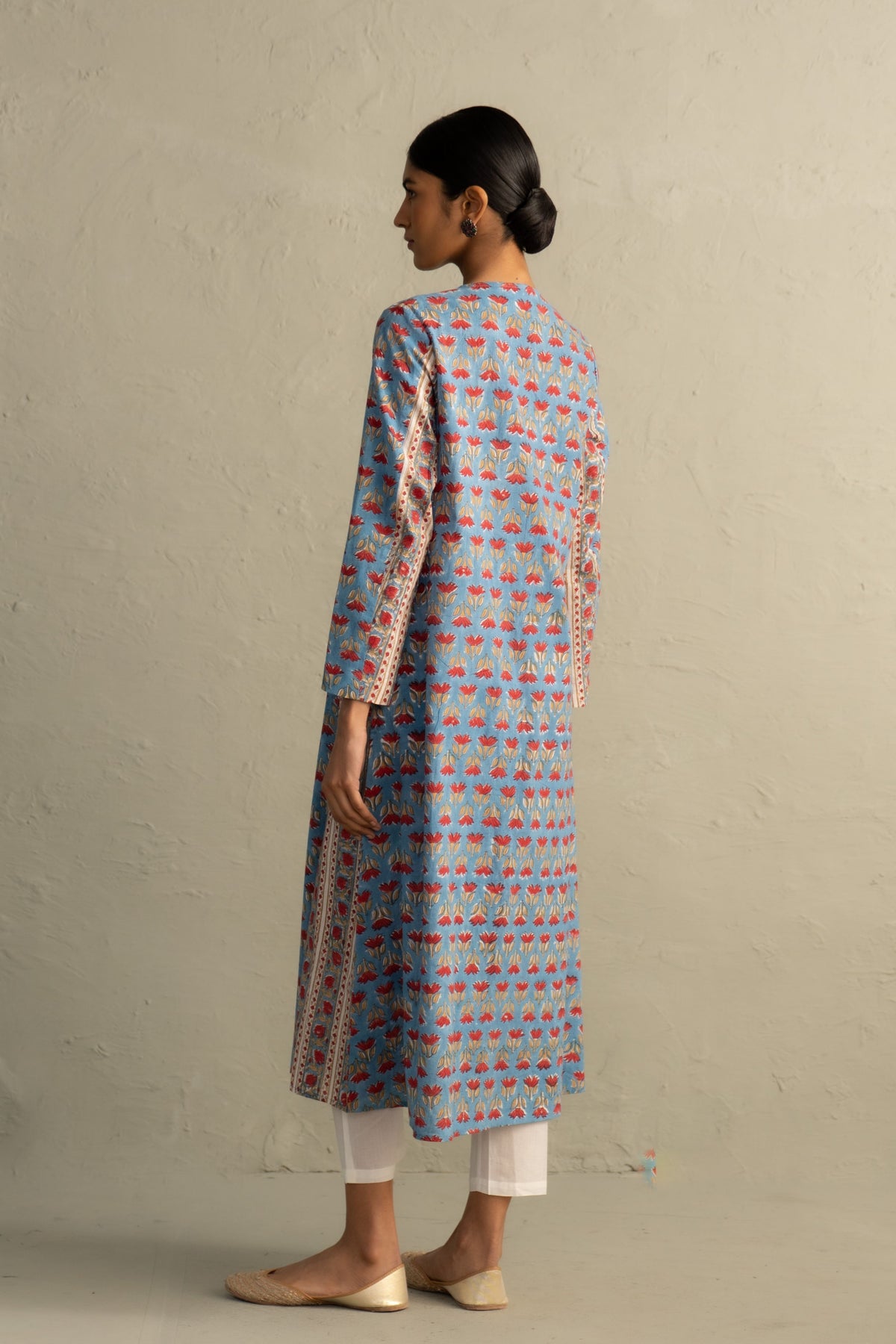 Blue Placket Kurta & Pants