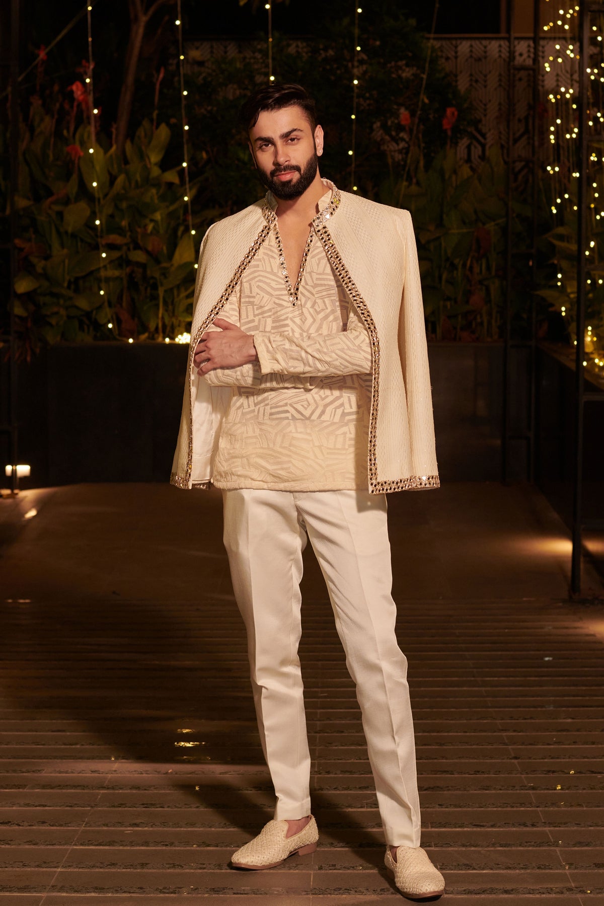 Ivory Mens Jacket Set