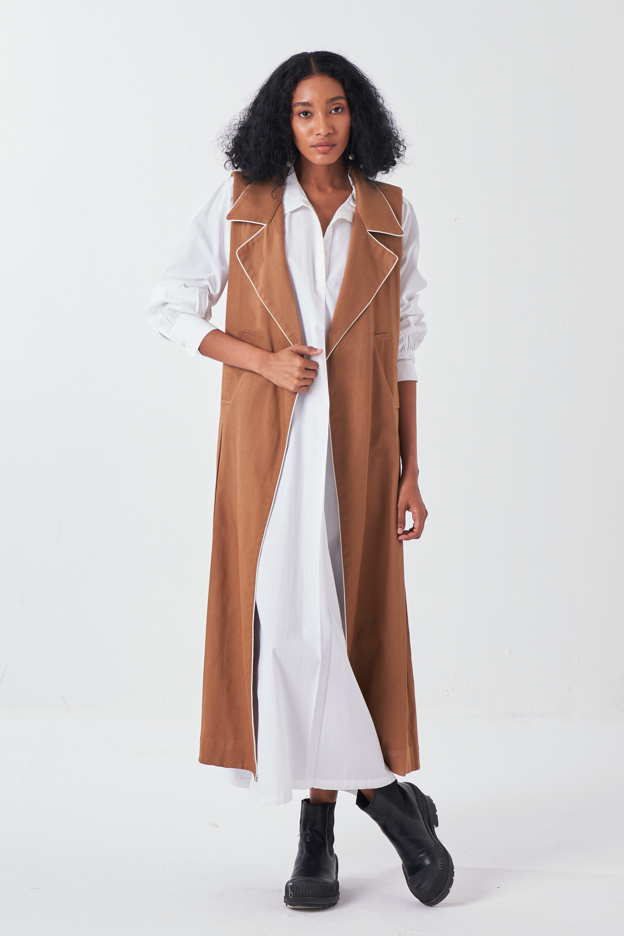 Three - Sleeveless Jacket Co-ord Set - Elahe Three - Sleeveless Jacket Co-ord Set - Elahe