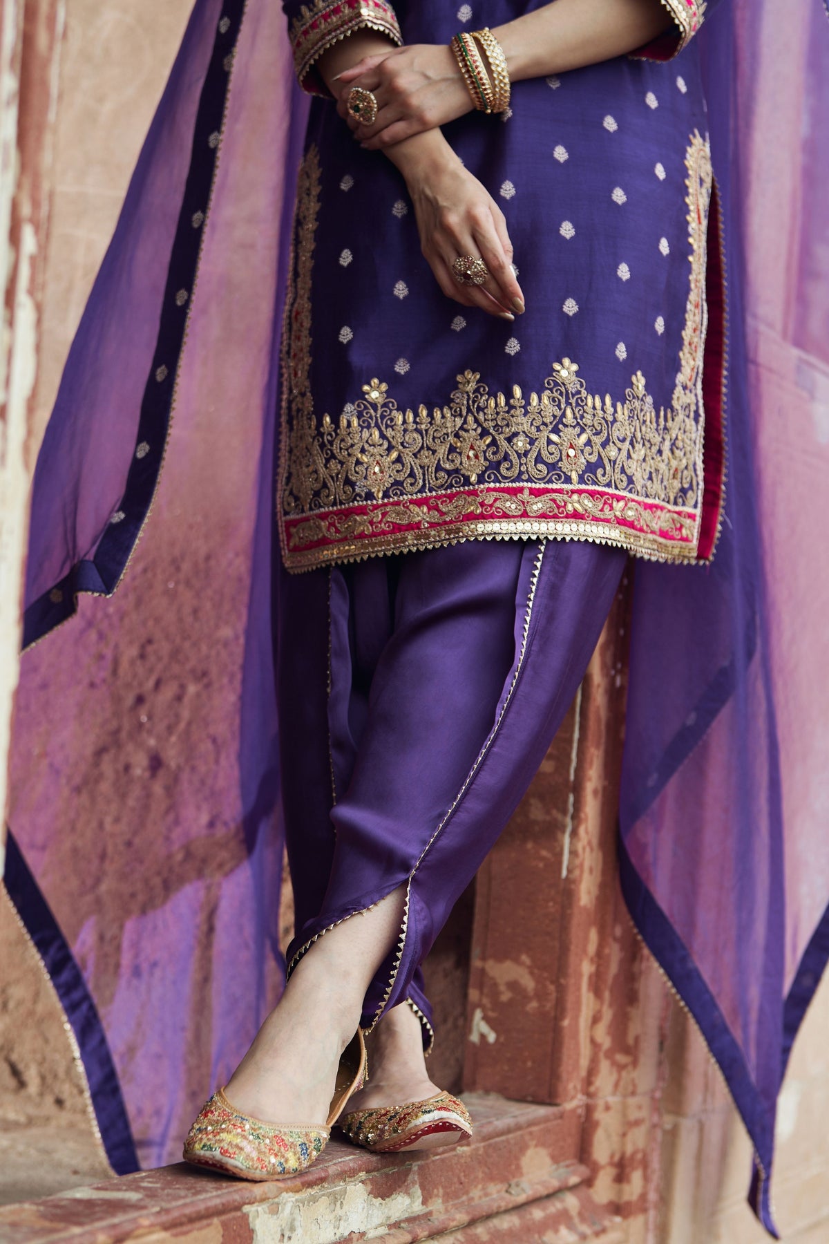Fahmida Purple Kurta With Salwar