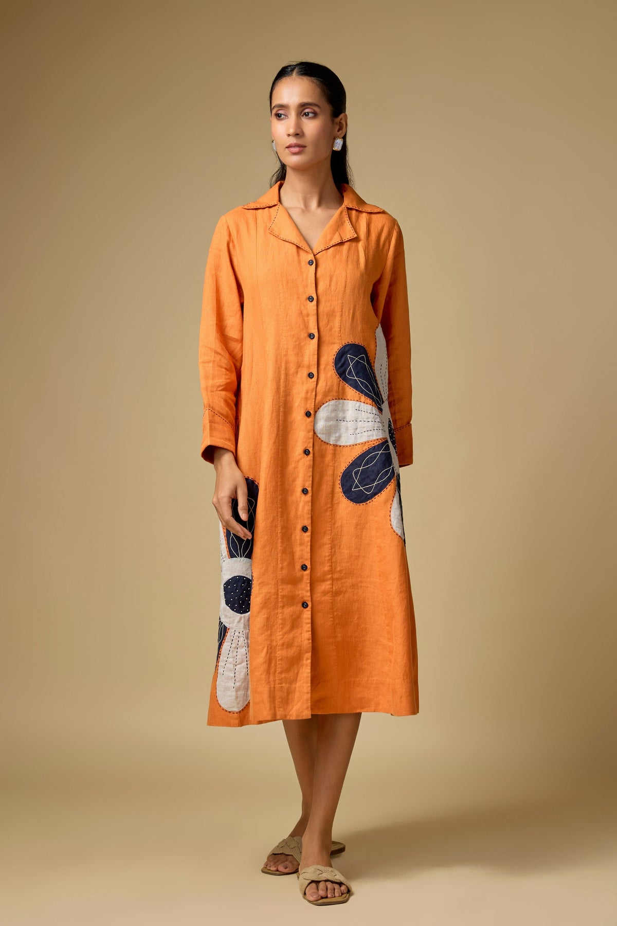 Orange Floral Dress