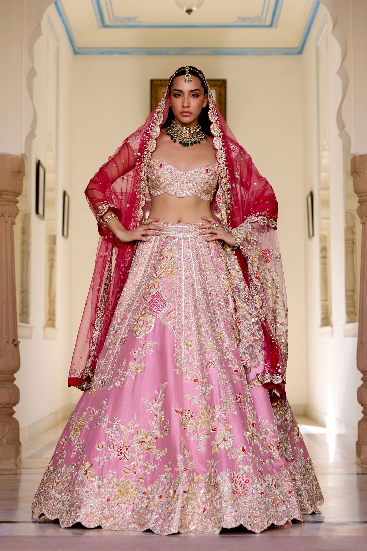 Bridal Lehenga Set in Pink