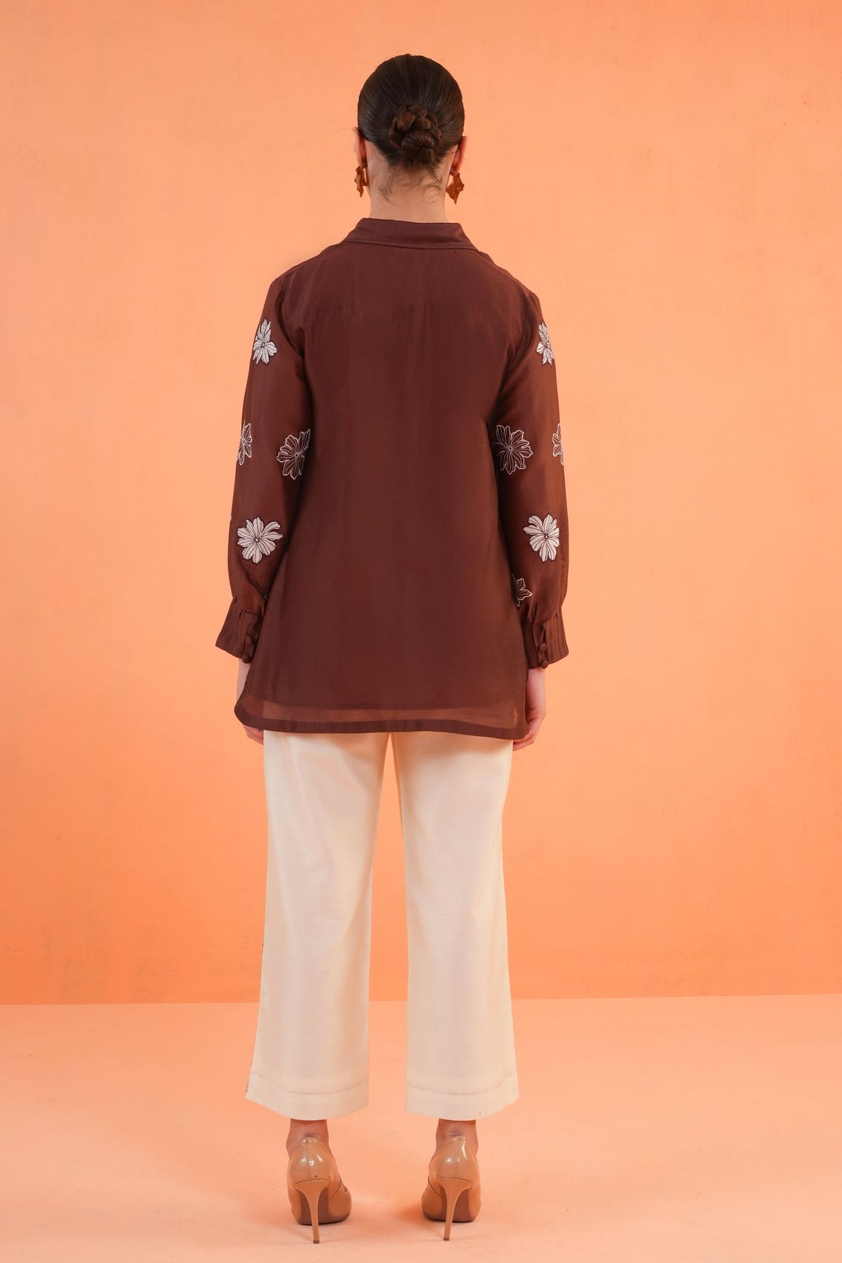 Brown-ivory Noir Co-ord Set